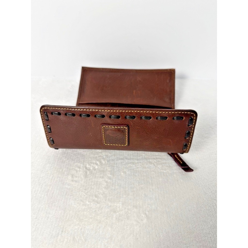 Dooney Bourke Chestnut Brown Florentine Leather Checkbook Clutch Wallet - Picture 4 of 7